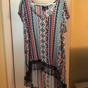 Hi-Lo Aztec Print Top